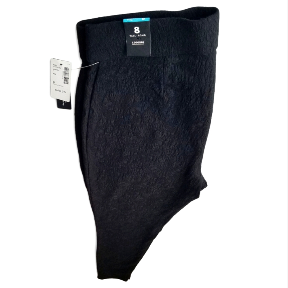 NWT Reitmans Black Textured Legging/Pants, 8 Tall